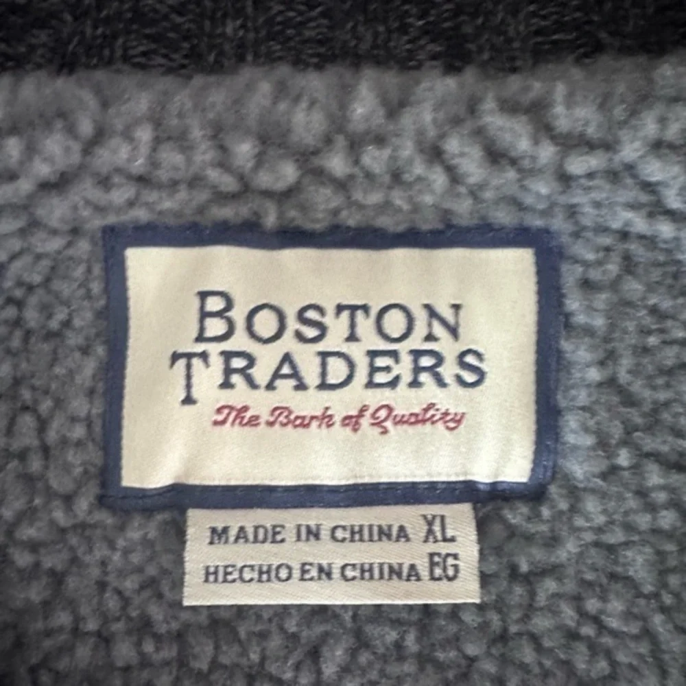 Boston Traders Men's Cable Knit Sweater with Sherpa Lining Full‎ Zip Sz XL
